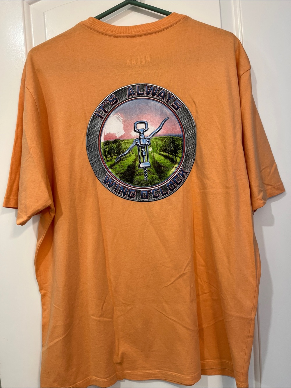 Tommy Bahama Men's Graphic Tee - "It's Always Wine O'Clock" Vineyard Sunset Sz L